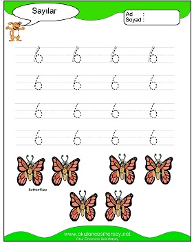 okul öncesi 1 sayısı çizgi çalışması